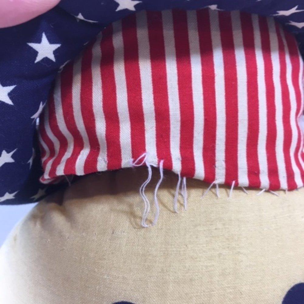Vintage Handmade Patriotic Uncle Sam Humpty Dumpty Cloth Doll Stuffed Toy 26" - Picture 9 of 10